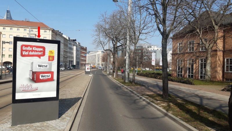 Prager Str. geg. Talstr./Mittelstreifen/We.li. Si.